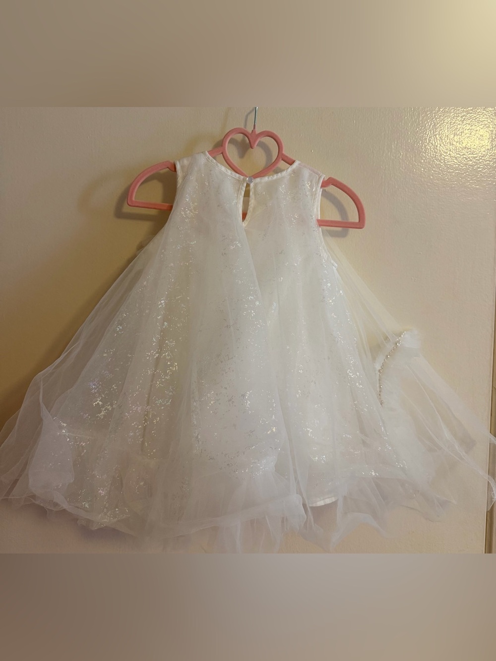 Doe a Dear White Girls' Tulle Party Dress - Elegant Sparkle size 2 like new